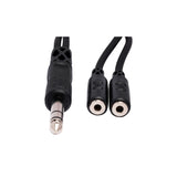 Hosa - 1/4 inch TRS to Dual 3.5 mm TRSF Y-Cable - MeMe Antenna