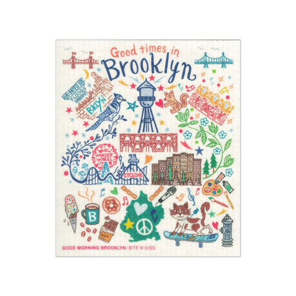 GMBK Swedish Cloth "Good times in Brooklyn" by Bite n’ Kiss - MeMe Antenna